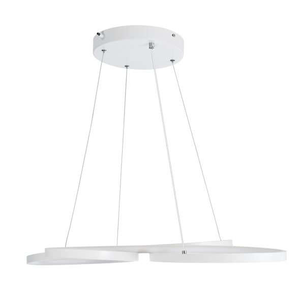 BUTTERFLY 61392 Κρεμαστό Φωτιστικό Οροφής Design LED CCT 75W 8400lm 300° AC 220-240V - Εναλλαγή Φωτισμού μέσω Τηλεχειριστηρίου All In One Ψυχρό 6000k+Φυσικό 4500k+Θερμό 2700k Dimmable Μ71 x Π52 x Υ4cm - Λευκό - 3 Years Warranty - Image 5