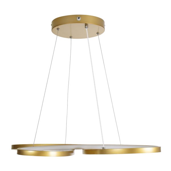 BUTTERFLY 61393 Κρεμαστό Φωτιστικό Οροφής Design LED CCT 75W 8400lm 300° AC 220-240V - Εναλλαγή Φωτισμού μέσω Τηλεχειριστηρίου All In One Ψυχρό 6000k+Φυσικό 4500k+Θερμό 2700k Dimmable Μ71 x Π52 x Υ4cm - Χρυσό Βούρτσας - 3 Years Warranty - Image 5
