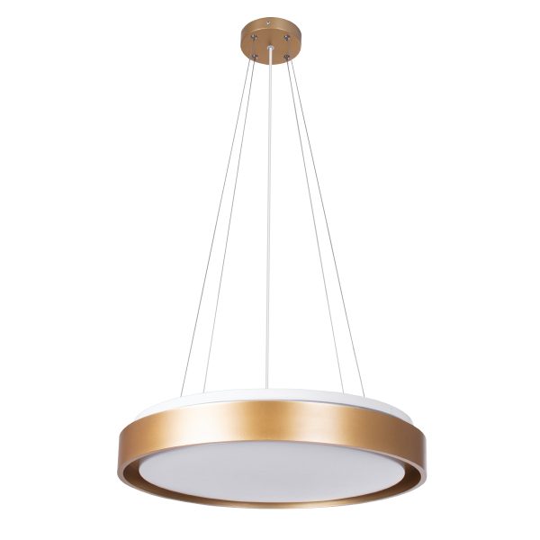 BARCHETTA 61399-P Κρεμαστή Πλαφονιέρα Οροφής LED CCT 72W 8306lm 120° AC 220-240V - Εναλλαγή Φωτισμού μέσω Τηλεχειριστηρίου All In One Ψυχρό 6000k+Φυσικό 4500k+Θερμό 2700k Dimmable Φ48cm - Χρυσό - 3 Years Warranty - Image 3