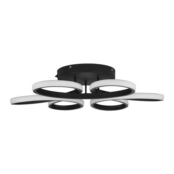 MARGARET 61400 Μοντέρνο Κρεμαστό Φωτιστικό Οροφής LED 54W 6210lm 360° AC 220-240V IP20 Ρυθμιζόμενο Λευκό CCT με Χειριστήριο από 2700K έως 6000K Dimmable - Lumileds SMD Chip - Μαύρο Ματ - Μ57 x Π57 x Υ12cm - 3 Χρόνια Εγγύηση - Image 4