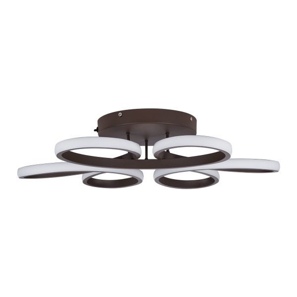 MARGARET 61402 Μοντέρνο Κρεμαστό Φωτιστικό Οροφής LED 54W 6210lm 360° AC 220-240V IP20 Ρυθμιζόμενο Λευκό CCT με Χειριστήριο από 2700K έως 6000K Dimmable - Lumileds SMD Chip - Καφέ Ματ - Μ57 x Π57 x Υ12cm - 3 Χρόνια Εγγύηση - Image 4