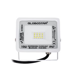 ATLAS 61404 Επαγγελματικός Προβολέας LED 10W 1250lm 120° AC 220-240V – Αδιάβροχος IP67 – Μ10 x Π2 x Υ8cm – Λευκό – Ψυχρό Λευκό 6000K – LUMILEDS Chips – TÜV Rheinland Certified – 5 Years Warranty