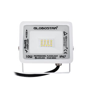 ATLAS 61405 Επαγγελματικός Προβολέας LED 10W 1200lm 120° AC 220-240V – Αδιάβροχος IP67 – Μ10 x Π2 x Υ8cm – Λευκό – Φυσικό Λευκό 4500K – LUMILEDS Chips – TÜV Rheinland Certified – 5 Years Warranty