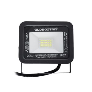 ATLAS 61410 Επαγγελματικός Προβολέας LED 20W 2500lm 120° AC 220-240V – Αδιάβροχος IP67 – Μ12 x Π2.5 x Υ9.5cm – Μαύρο – Ψυχρό Λευκό 6000K – LUMILEDS Chips – TÜV Rheinland Certified – 5 Years Warranty