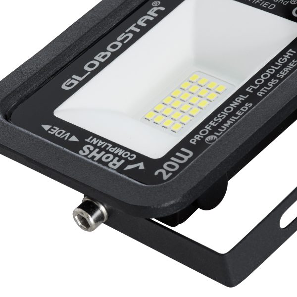 ATLAS 61410 Επαγγελματικός Προβολέας LED 20W 2500lm 120° AC 220-240V - Αδιάβροχος IP67 - Μ12 x Π2.5 x Υ9.5cm - Μαύρο - Ψυχρό Λευκό 6000K - LUMILEDS Chips - TÜV Rheinland Certified - 5 Years Warranty - Image 5
