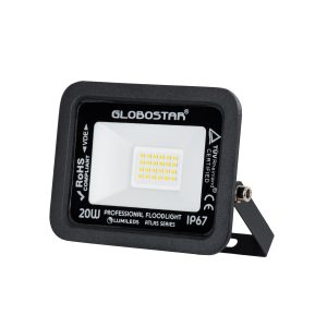 ATLAS 61411 Επαγγελματικός Προβολέας LED 20W 2400lm 120° AC 220-240V – Αδιάβροχος IP67 – Μ12 x Π2.5 x Υ9.5cm – Μαύρο – Φυσικό Λευκό 4500K – LUMILEDS Chips – TÜV Rheinland Certified – 5 Years Warranty