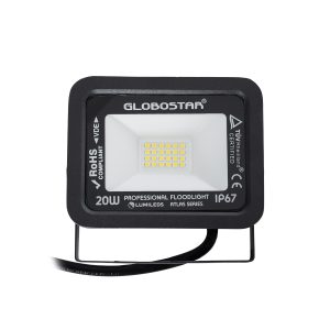 ATLAS 61411 Επαγγελματικός Προβολέας LED 20W 2400lm 120° AC 220-240V – Αδιάβροχος IP67 – Μ12 x Π2.5 x Υ9.5cm – Μαύρο – Φυσικό Λευκό 4500K – LUMILEDS Chips – TÜV Rheinland Certified – 5 Years Warranty