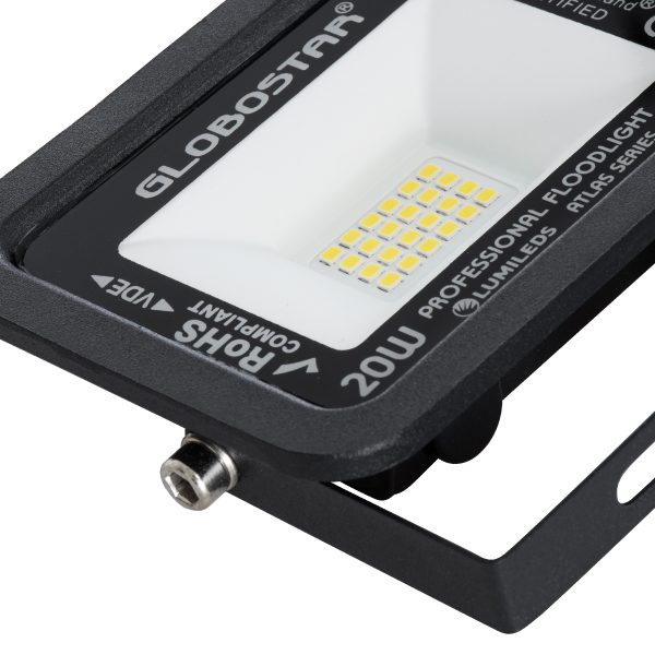 ATLAS 61411 Επαγγελματικός Προβολέας LED 20W 2400lm 120° AC 220-240V - Αδιάβροχος IP67 - Μ12 x Π2.5 x Υ9.5cm - Μαύρο - Φυσικό Λευκό 4500K - LUMILEDS Chips - TÜV Rheinland Certified - 5 Years Warranty - Image 5