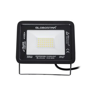 ATLAS 61417 Επαγγελματικός Προβολέας LED 30W 3600lm 120° AC 220-240V – Αδιάβροχος IP67 – Μ16 x Π2.5 x Υ12.5cm – Μαύρο – Φυσικό Λευκό 4500K – LUMILEDS Chips – TÜV Rheinland Certified – 5 Years Warranty