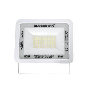 ATLAS 61419 Επαγγελματικός Προβολέας LED 50W 6250lm 120° AC 220-240V – Αδιάβροχος IP67 – Μ21 x Π3.5 x Υ16cm – Λευκό – Ψυχρό Λευκό 6000K – LUMILEDS Chips – TÜV Rheinland Certified – 5 Years Warranty
