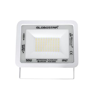 ATLAS 61420 Επαγγελματικός Προβολέας LED 50W 6000lm 120° AC 220-240V – Αδιάβροχος IP67 – Μ21 x Π3.5 x Υ16cm – Λευκό – Φυσικό Λευκό 4500K – LUMILEDS Chips – TÜV Rheinland Certified – 5 Years Warranty