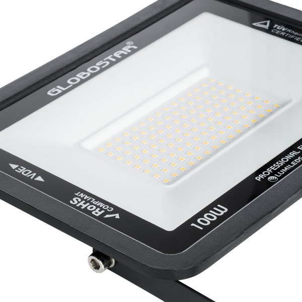 ATLAS 61427 Επαγγελματικός Προβολέας LED 100W 11500lm 120° AC 220-240V - Αδιάβροχος IP67 - Μ27 x Π4 x Υ21cm - Μαύρο - Θερμό Λευκό 2700K - LUMILEDS Chips - TÜV Rheinland Certified - 5 Years Warranty - Image 5