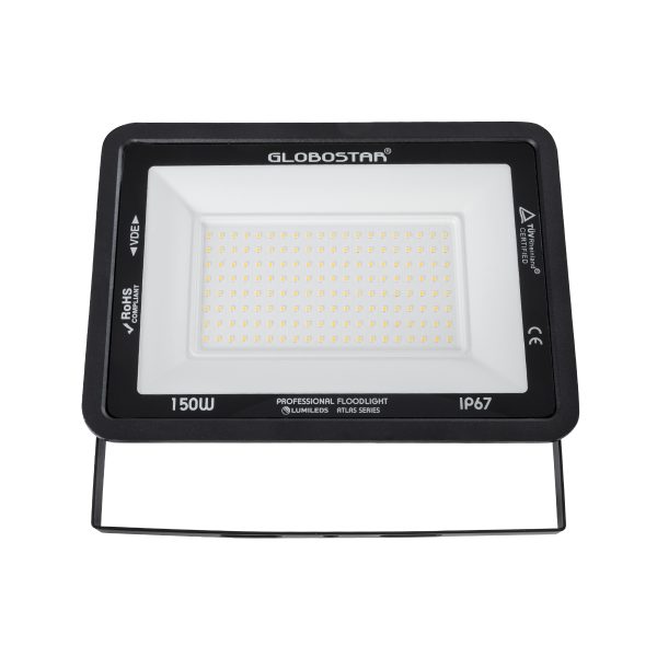ATLAS 61430 Επαγγελματικός Προβολέας LED 150W 17250lm 120° AC 220-240V - Αδιάβροχος IP67 - Μ32 x Π4 x Υ23cm - Μαύρο - Θερμό Λευκό 2700K - LUMILEDS Chips - TÜV Rheinland Certified - 5 Years Warranty - Image 2