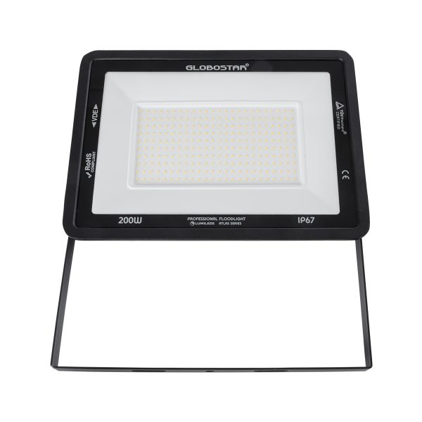 ATLAS 61433 Επαγγελματικός Προβολέας LED 200W 23000lm 120° AC 220-240V - Αδιάβροχος IP67 - Μ38 x Π4 x Υ28cm - Μαύρο - Θερμό Λευκό 2700K - LUMILEDS Chips - TÜV Rheinland Certified - 5 Years Warranty - Image 2