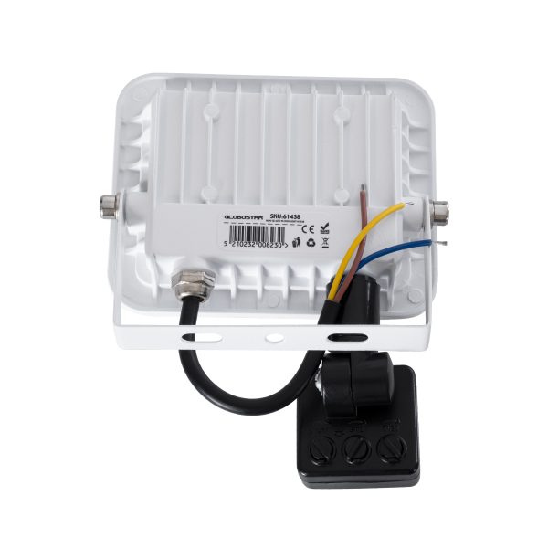 AURORA 61438 Επαγγελματικός Προβολέας LED 20W 2500lm 120° AC 220-240V με Ενσωματωμένο Ρυθμιζόμενο Αισθητήρα Κίνησης PIR - Αδιάβροχος IP67 - Μ12 x Π5 x Υ14.5cm - Λευκό - Ψυχρό Λευκό 6000K - LUMILEDS Chips - TÜV Rheinland Certified - 3 Years Warranty - Image 4