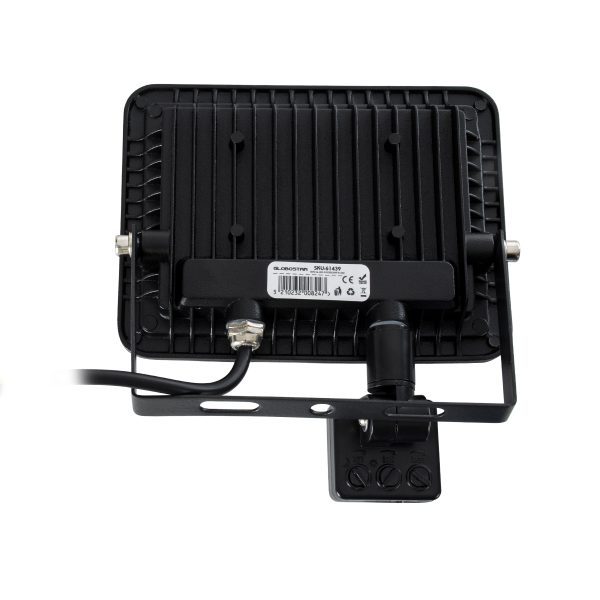 AURORA 61439 Επαγγελματικός Προβολέας LED 30W 3750lm 120° AC 220-240V με Ενσωματωμένο Ρυθμιζόμενο Αισθητήρα Κίνησης PIR - Αδιάβροχος IP67 - Μ16 x Π5 x Υ17.5cm - Μαύρο - Ψυχρό Λευκό 6000K - LUMILEDS Chips - TÜV Rheinland Certified - 3 Years Warranty - Image 4