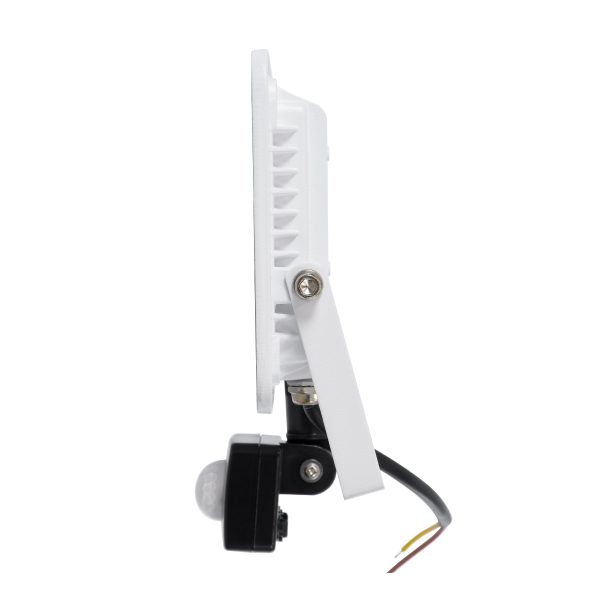 AURORA 61440 Επαγγελματικός Προβολέας LED 30W 3750lm 120° AC 220-240V με Ενσωματωμένο Ρυθμιζόμενο Αισθητήρα Κίνησης PIR - Αδιάβροχος IP67 - Μ16 x Π5 x Υ17.5cm - Λευκό - Ψυχρό Λευκό 6000K - LUMILEDS Chips - TÜV Rheinland Certified - 3 Years Warranty - Image 3