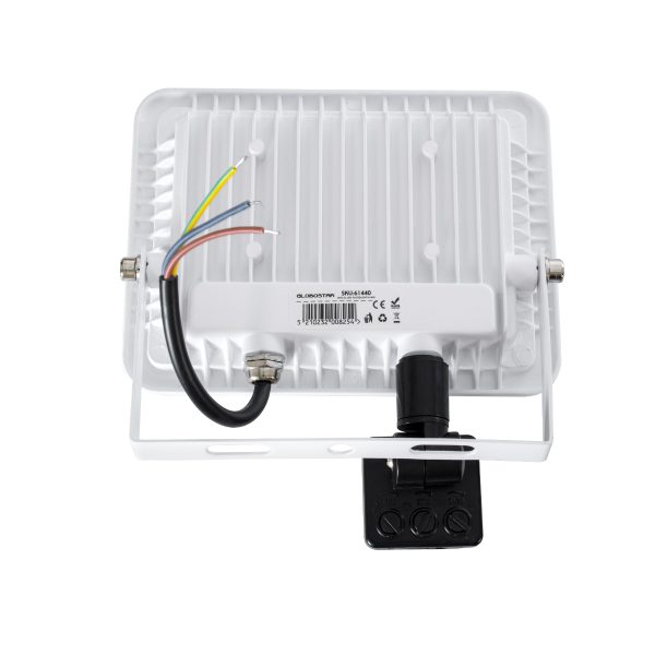 AURORA 61440 Επαγγελματικός Προβολέας LED 30W 3750lm 120° AC 220-240V με Ενσωματωμένο Ρυθμιζόμενο Αισθητήρα Κίνησης PIR - Αδιάβροχος IP67 - Μ16 x Π5 x Υ17.5cm - Λευκό - Ψυχρό Λευκό 6000K - LUMILEDS Chips - TÜV Rheinland Certified - 3 Years Warranty - Image 4
