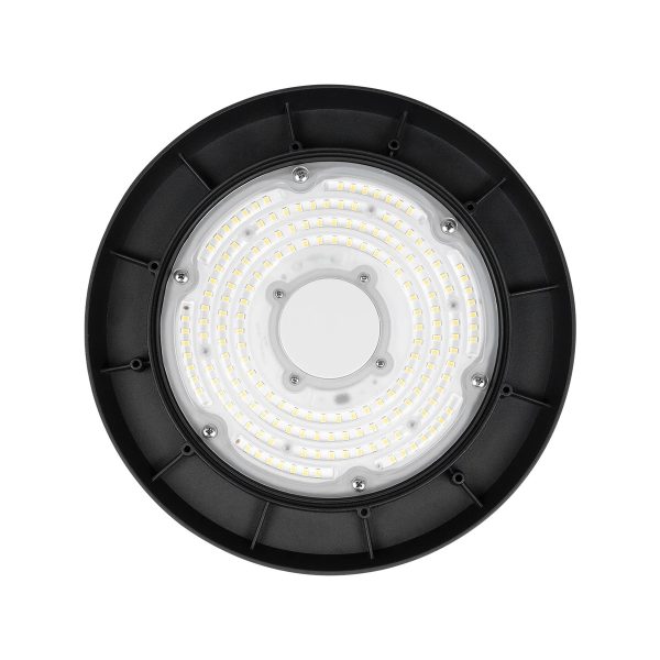 INDUSTRY 61500 Βιομηχανικό Φωτιστικό Καμπάνα High Bay UFO LED 100W 15000lm SDCM<5 90° AC 85-265V Αδιάβροχο IP65 IK08 Φυσικό Λευκό 5000K - 175 x Sanan Opto SMD Chip & TÜV SÜD Driver - Μαύρο Χυτό Αλουμίνιο - Μ26.5 x Π26.5 x Υ15cm - 5 Χρόνια Εγγύηση - Image 5