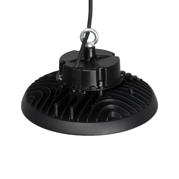 INDUSTRY 61501 Βιομηχανικό Φωτιστικό Καμπάνα High Bay UFO LED 150W 22500lm SDCM<5 90° AC 85-265V Αδιάβροχο IP65 IK08 Φυσικό Λευκό 5000K - 275 x Sanan Opto SMD Chip & TÜV SÜD Driver - Μαύρο Χυτό Αλουμίνιο - Μ26.5 x Π26.5 x Υ15cm - 5 Χρόνια Εγγύηση - Image 4