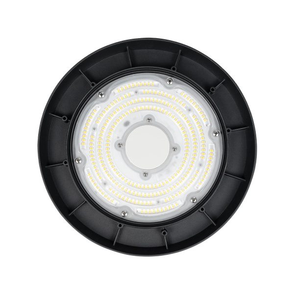 INDUSTRY 61501 Βιομηχανικό Φωτιστικό Καμπάνα High Bay UFO LED 150W 22500lm SDCM<5 90° AC 85-265V Αδιάβροχο IP65 IK08 Φυσικό Λευκό 5000K - 275 x Sanan Opto SMD Chip & TÜV SÜD Driver - Μαύρο Χυτό Αλουμίνιο - Μ26.5 x Π26.5 x Υ15cm - 5 Χρόνια Εγγύηση - Image 5