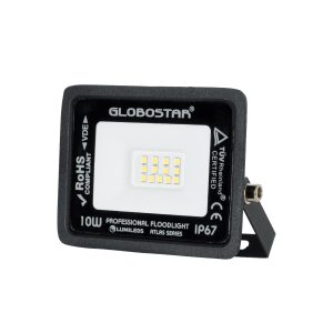 ATLAS 61516 Επαγγελματικός Προβολέας LED 10W 1200lm 120° AC 220-240V – Αδιάβροχος IP67 – Μ10 x Π2 x Υ8cm – Μαύρο – Φυσικό Λευκό 4500K – LUMILEDS Chips – TÜV Rheinland Certified – 5 Χρόνια Εγγύηση