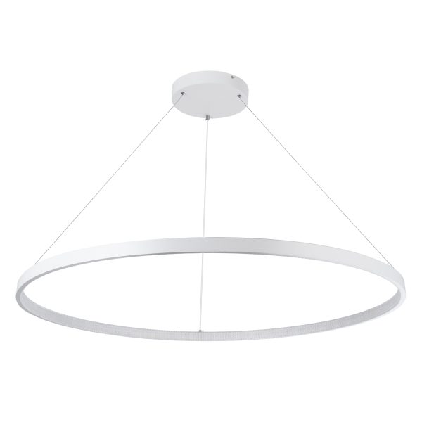 DIAMOND 61518 Κρεμαστό Φωτιστικό Δαχτυλίδι-Κύκλος LED CCT 75W 8400lm 360° AC 220-240V - Εναλλαγή Φωτισμού μέσω Τηλεχειριστηρίου All In One Ψυχρό 6000k+Φυσικό 4500k+Θερμό 2700k Dimmable Φ100cm - Λευκό - 3 Years Warranty - Image 2