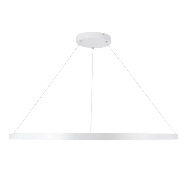 DIAMOND 61518 Κρεμαστό Φωτιστικό Δαχτυλίδι-Κύκλος LED CCT 75W 8400lm 360° AC 220-240V - Εναλλαγή Φωτισμού μέσω Τηλεχειριστηρίου All In One Ψυχρό 6000k+Φυσικό 4500k+Θερμό 2700k Dimmable Φ100cm - Λευκό - 3 Years Warranty - Image 3