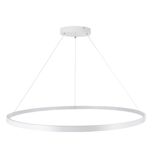 DIAMOND 61518 Κρεμαστό Φωτιστικό Δαχτυλίδι-Κύκλος LED CCT 75W 8400lm 360° AC 220-240V - Εναλλαγή Φωτισμού μέσω Τηλεχειριστηρίου All In One Ψυχρό 6000k+Φυσικό 4500k+Θερμό 2700k Dimmable Φ100cm - Λευκό - 3 Years Warranty - Image 4