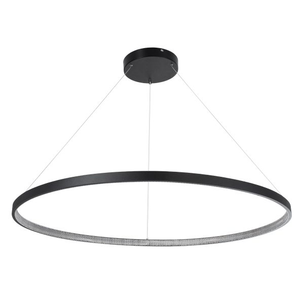 DIAMOND 61519 Κρεμαστό Φωτιστικό Δαχτυλίδι-Κύκλος LED CCT 75W 8400lm 360° AC 220-240V - Εναλλαγή Φωτισμού μέσω Τηλεχειριστηρίου All In One Ψυχρό 6000k+Φυσικό 4500k+Θερμό 2700k Dimmable Φ100cm - Μαύρο - 3 Years Warranty - Image 2