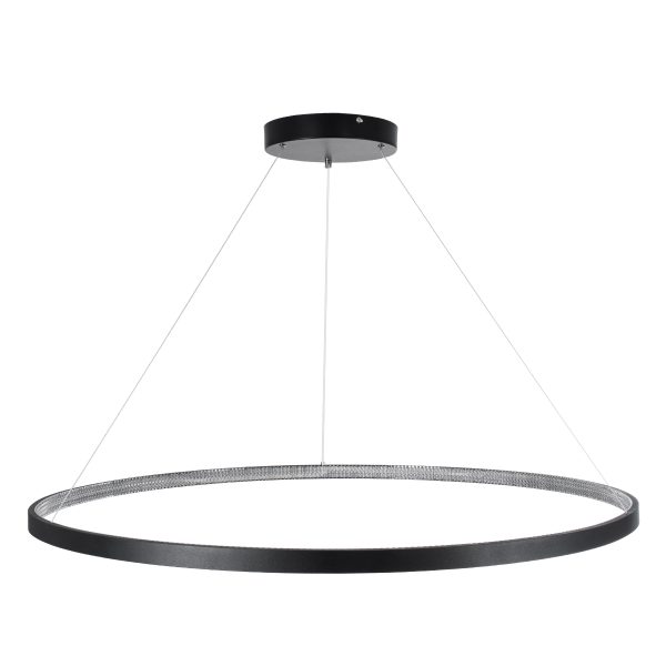 DIAMOND 61519 Κρεμαστό Φωτιστικό Δαχτυλίδι-Κύκλος LED CCT 75W 8400lm 360° AC 220-240V - Εναλλαγή Φωτισμού μέσω Τηλεχειριστηρίου All In One Ψυχρό 6000k+Φυσικό 4500k+Θερμό 2700k Dimmable Φ100cm - Μαύρο - 3 Years Warranty - Image 4