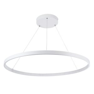 DIAMOND 61521 Κρεμαστό Φωτιστικό Δαχτυλίδι-Κύκλος LED CCT 67W 7504lm 360° AC 220-240V – Εναλλαγή Φωτισμού μέσω Τηλεχειριστηρίου All In One Ψυχρό 6000k+Φυσικό 4500k+Θερμό 2700k Dimmable Φ80cm – Λευκό – 3 Years Warranty