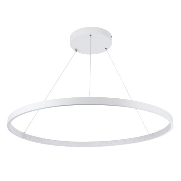 DIAMOND 61521 Κρεμαστό Φωτιστικό Δαχτυλίδι-Κύκλος LED CCT 67W 7504lm 360° AC 220-240V - Εναλλαγή Φωτισμού μέσω Τηλεχειριστηρίου All In One Ψυχρό 6000k+Φυσικό 4500k+Θερμό 2700k Dimmable Φ80cm - Λευκό - 3 Years Warranty - Image 2