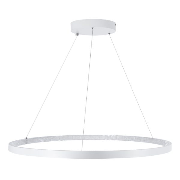 DIAMOND 61521 Κρεμαστό Φωτιστικό Δαχτυλίδι-Κύκλος LED CCT 67W 7504lm 360° AC 220-240V - Εναλλαγή Φωτισμού μέσω Τηλεχειριστηρίου All In One Ψυχρό 6000k+Φυσικό 4500k+Θερμό 2700k Dimmable Φ80cm - Λευκό - 3 Years Warranty - Image 4