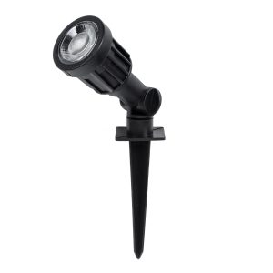 GARDENINI 61545 Καρφωτό Φωτιστικό Σποτ Κήπου LED 5W 550lm 38° DC 24V IP68 Υψηλής Αντοχής ABS IK06 Φ5.5 x Υ13.5cm – Μπλε 450nm Dimmable – Μαύρο – Bridgelux Chip – 3 Years Warranty