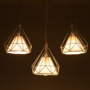 EIFFEL 61570 Vintage Κρεμαστό Φωτιστικό Ράγα Τρίφωτο 3 x E27 IP20 Λευκό Μέταλλο με Λευκό Ύφασμα – Μ68 x Π25 x Υ130cm