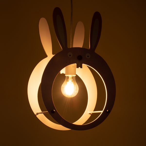 BUNNY 61577 Παιδικό Κρεμαστό Φωτιστικό Φιγούρα Μονόφωτο 1 x E27 IP20 Ροζ & Άσπρο Πλαστικό - Μ27.2 x Π15.5 x Υ40cm - Image 2