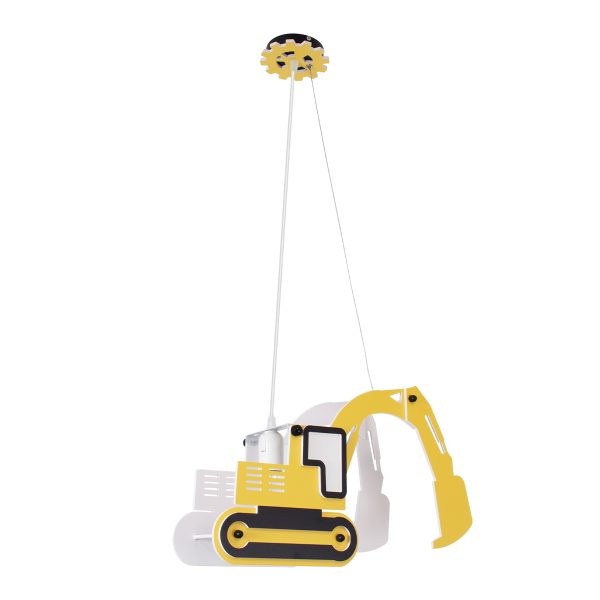 EXCAVATOR 61579 Παιδικό Κρεμαστό Φωτιστικό Φιγούρα Μονόφωτο 1 x E27 IP20 Κίτρινο & Μαύρο Πλαστικό - Μ45 x Π15.5 x Υ27cm - Image 3