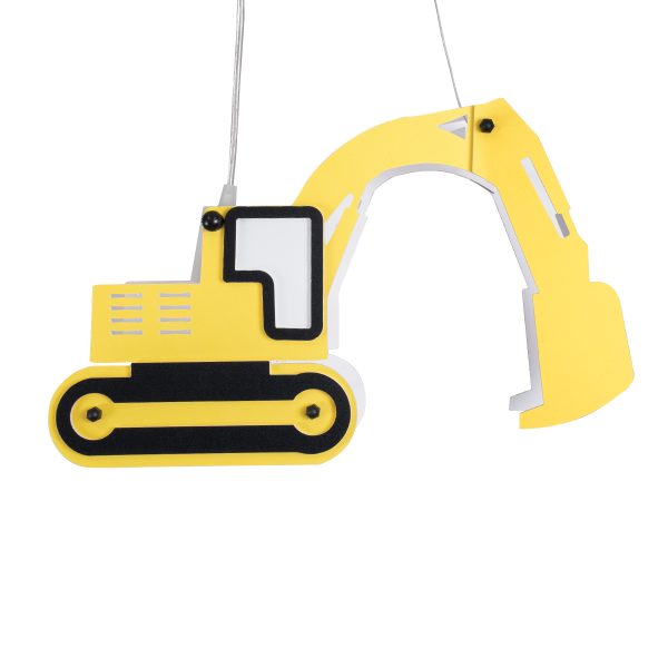EXCAVATOR 61579 Παιδικό Κρεμαστό Φωτιστικό Φιγούρα Μονόφωτο 1 x E27 IP20 Κίτρινο & Μαύρο Πλαστικό - Μ45 x Π15.5 x Υ27cm - Image 4