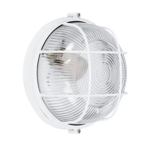 BOATLIGHT 61585 Vintage Industrial Φωτιστικό Τοίχου - Απλίκα - Καραβοχελώνα Εξωτερικού Χώρου Μονόφωτο 1 x E27 AC220-240V Αδιάβροχο IP65 - Σώμα Αλουμινίου & Tempered Glass - Φ17.5 x Υ9cm - Λευκό - Στρόγγυλο - 5 Years Warranty - Image 2