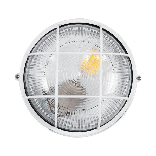 BOATLIGHT 61585 Vintage Industrial Φωτιστικό Τοίχου - Απλίκα - Καραβοχελώνα Εξωτερικού Χώρου Μονόφωτο 1 x E27 AC220-240V Αδιάβροχο IP65 - Σώμα Αλουμινίου & Tempered Glass - Φ17.5 x Υ9cm - Λευκό - Στρόγγυλο - 5 Years Warranty - Image 3