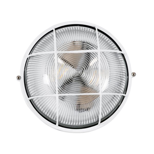 BOATLIGHT 61588 Vintage Industrial Φωτιστικό Τοίχου - Απλίκα - Καραβοχελώνα Εξωτερικού Χώρου Δίφωτο 2 x E27 AC220-240V Αδιάβροχο IP65 - Σώμα Αλουμινίου & Tempered Glass - Φ24 x Υ11cm - Λευκό - Στρόγγυλο - 5 Years Warranty - Image 3