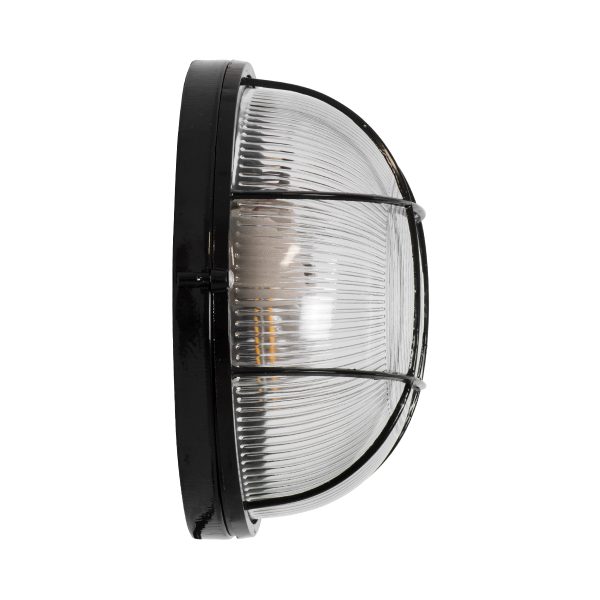 BOATLIGHT 61589 Vintage Industrial Φωτιστικό Τοίχου - Απλίκα - Καραβοχελώνα Εξωτερικού Χώρου Δίφωτο 2 x E27 AC220-240V Αδιάβροχο IP65 - Σώμα Αλουμινίου & Tempered Glass - Φ24 x Υ11cm - Μαύρο - Στρόγγυλο - 5 Years Warranty - Image 4