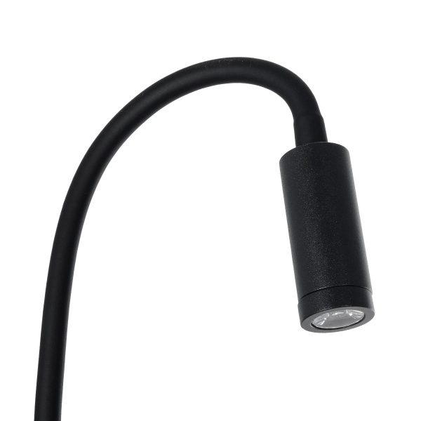 GOOSE 61690 Φωτιστικό Τοίχου - Απλίκα LED 3W 300lm 36° AC 220-240V IP20 - Reading Light - Θερμό Λευκό 2700K Μαύρο Αλουμίνιο - Μ6.5 x Π22.5 x Υ23cm - 5 Xρόνια Εγγύηση - Image 3