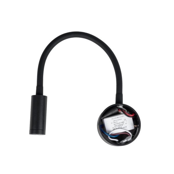 GOOSE 61690 Φωτιστικό Τοίχου - Απλίκα LED 3W 300lm 36° AC 220-240V IP20 - Reading Light - Θερμό Λευκό 2700K Μαύρο Αλουμίνιο - Μ6.5 x Π22.5 x Υ23cm - 5 Xρόνια Εγγύηση - Image 5