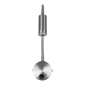 GOOSE 61691 Φωτιστικό Τοίχου – Απλίκα LED 3W 300lm 36° AC 220-240V IP20 – Reading Light – Θερμό Λευκό 2700K Ασημί Αλουμίνιο – Μ6.5 x Π22.5 x Υ23cm – 5 Xρόνια Εγγύηση