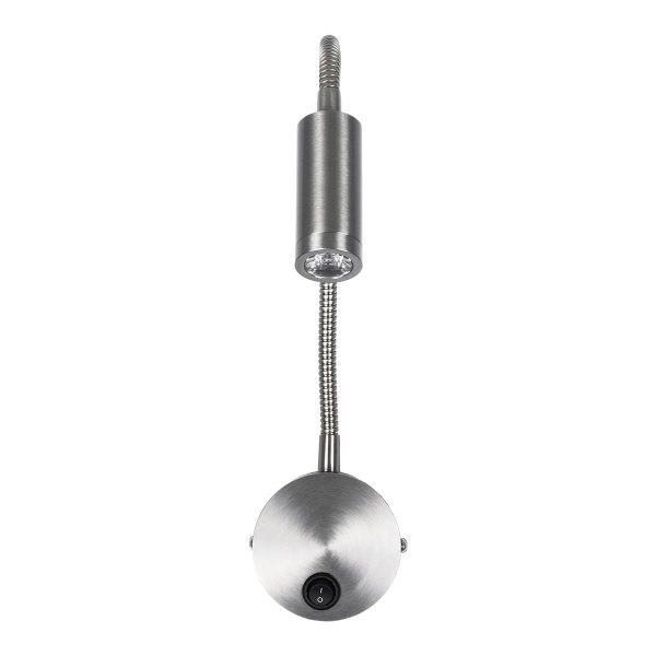 GOOSE 61691 Φωτιστικό Τοίχου - Απλίκα LED 3W 300lm 36° AC 220-240V IP20 - Reading Light - Θερμό Λευκό 2700K Ασημί Αλουμίνιο - Μ6.5 x Π22.5 x Υ23cm - 5 Xρόνια Εγγύηση - Image 2