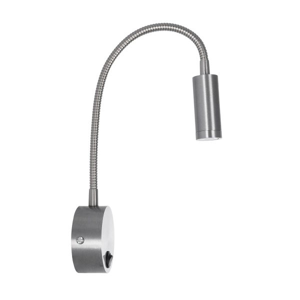 GOOSE 61691 Φωτιστικό Τοίχου - Απλίκα LED 3W 300lm 36° AC 220-240V IP20 - Reading Light - Θερμό Λευκό 2700K Ασημί Αλουμίνιο - Μ6.5 x Π22.5 x Υ23cm - 5 Xρόνια Εγγύηση - Image 3