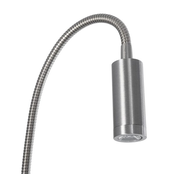 GOOSE 61691 Φωτιστικό Τοίχου - Απλίκα LED 3W 300lm 36° AC 220-240V IP20 - Reading Light - Θερμό Λευκό 2700K Ασημί Αλουμίνιο - Μ6.5 x Π22.5 x Υ23cm - 5 Xρόνια Εγγύηση - Image 4