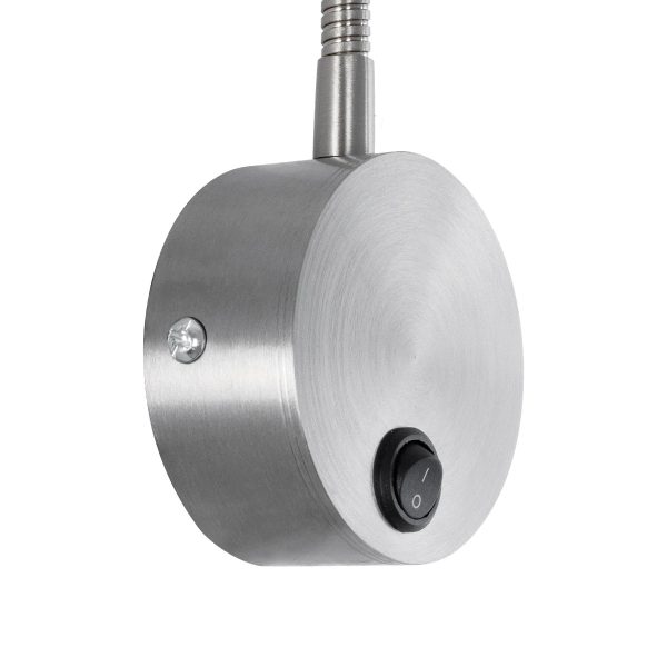 GOOSE 61691 Φωτιστικό Τοίχου - Απλίκα LED 3W 300lm 36° AC 220-240V IP20 - Reading Light - Θερμό Λευκό 2700K Ασημί Αλουμίνιο - Μ6.5 x Π22.5 x Υ23cm - 5 Xρόνια Εγγύηση - Image 5
